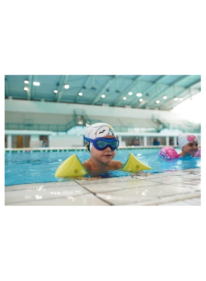 أرينا أكمام سباحة قابلة للنفخ للأطفال – تصميم Friends أصفر ناعم وآمن للمسابح - Image 2