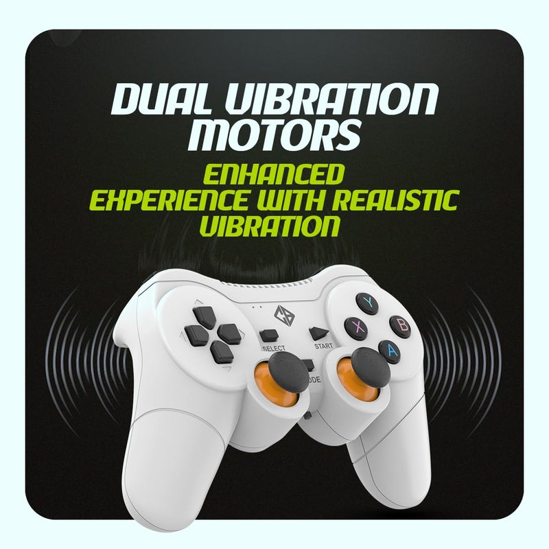 Cosmic Byte Nexus Wireless Controller for PC | Dual Vibration, Sensitive Triggers, Fast Response | Powered by 2 AAA Batteries (Not Included) (White) - Image 5