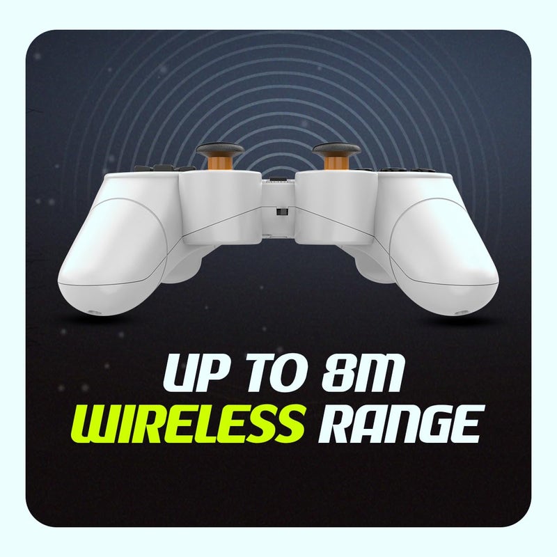 Cosmic Byte Nexus Wireless Controller for PC | Dual Vibration, Sensitive Triggers, Fast Response | Powered by 2 AAA Batteries (Not Included) (White) - Image 3