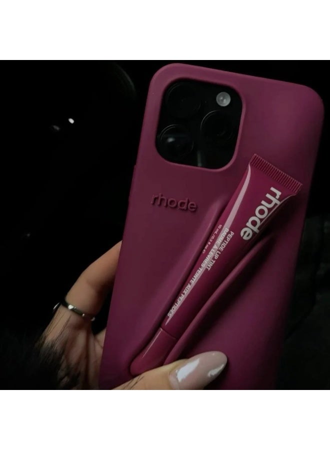 رود كفر رود الهاتف الخليوي حامل الشفاه سيليكون ملمع الشفاه الهاتف الخليوي حامل حامل الشفاه اي فون الهاتف الخليوي حامل الشفاه الخلفي ( بدون رائحة ) - Image 3