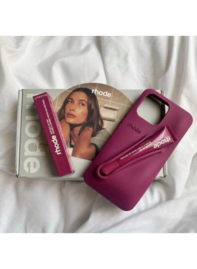 رود كفر رود الهاتف الخليوي حامل الشفاه سيليكون ملمع الشفاه الهاتف الخليوي حامل حامل الشفاه اي فون الهاتف الخليوي حامل الشفاه الخلفي ( بدون رائحة ) - Image 2