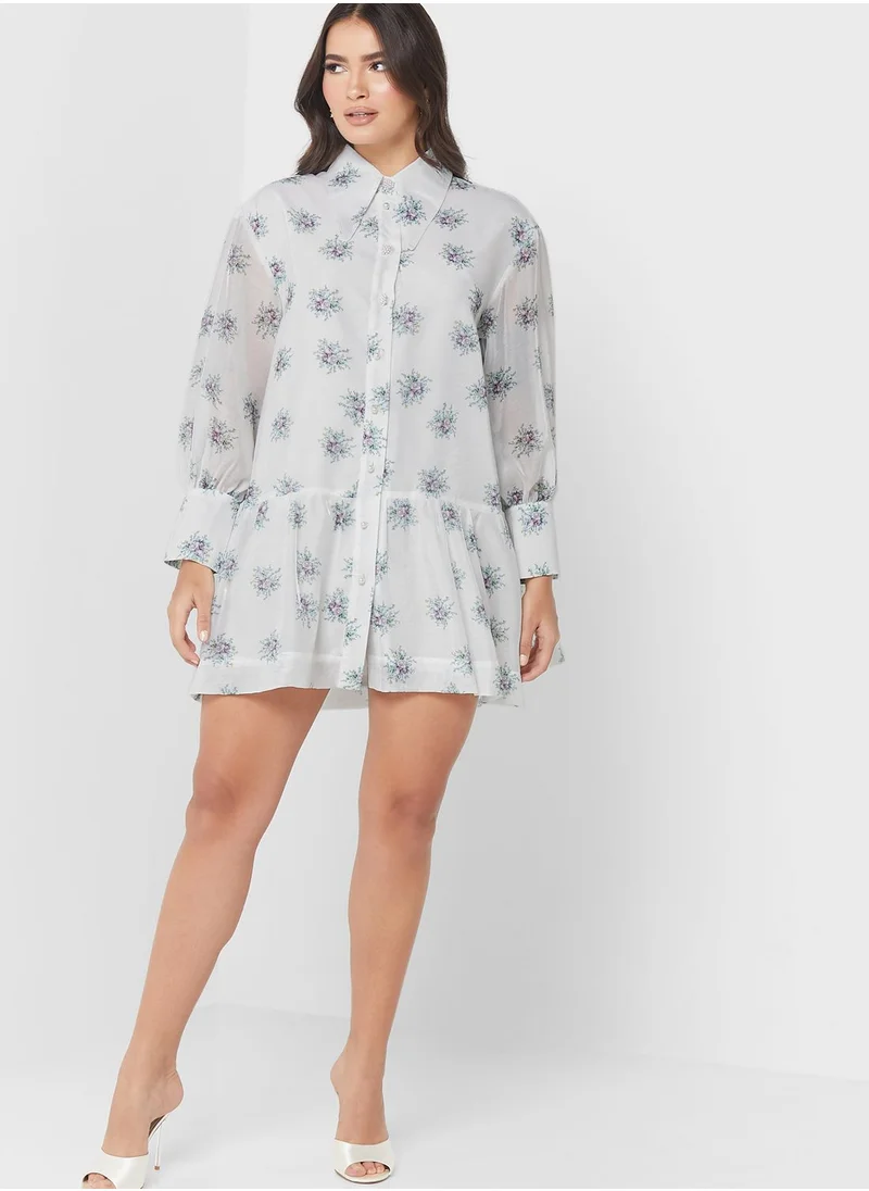 Jovonna London Printed Ruffle Hem Dress