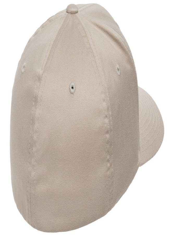 Flexfit Men's Wooly Combed Twill Fitted Baseball Cap, Stone, S-M - Image 2