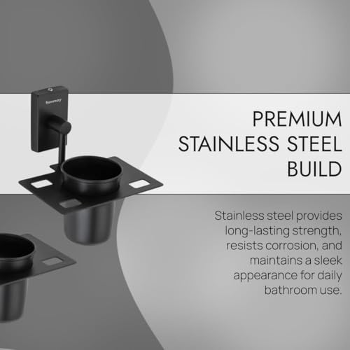 Sanmay Stainless Steel Victoria Bathroom Wall Mounted Glass Holder (Set of 2) - Image 5