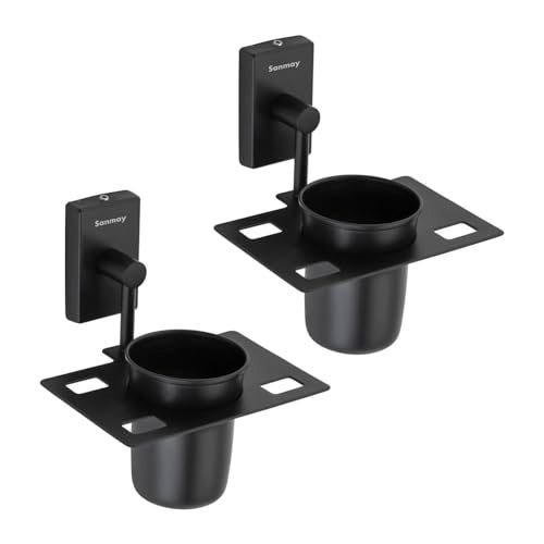 Sanmay Stainless Steel Victoria Bathroom Wall Mounted Glass Holder (Set of 2) - Image 1