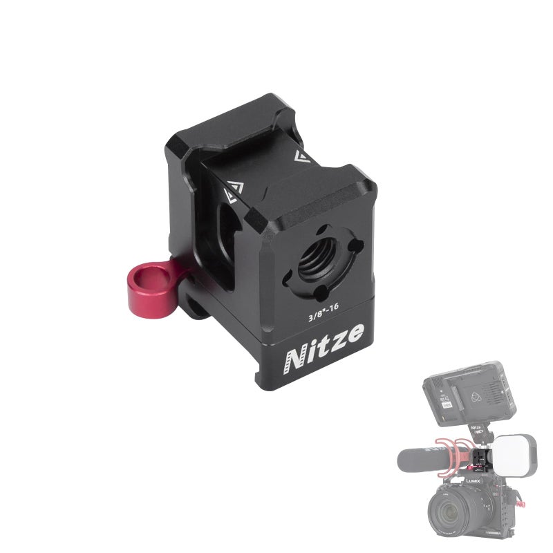 Nitze Quick Release NATO Clamp with 3 Cold Shoes and 14 38 Locating Holes for ARRI Compatible with Monitor Mount LED Light Microphone and DJI Gimbals N45A2 - Image 2