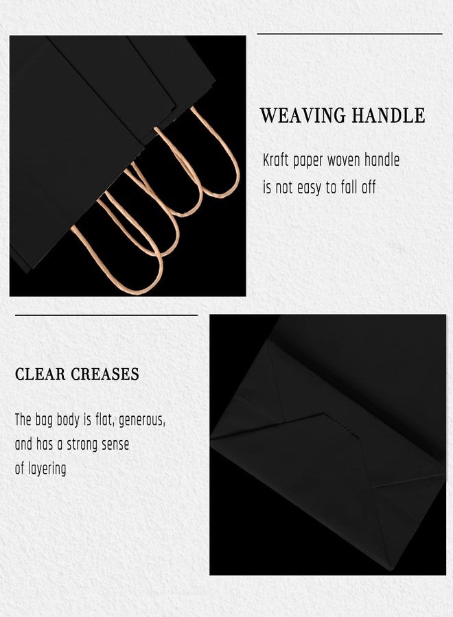 Bakepacker 26-Pack Small Size Gift Paper Bags with Handles Bulk 8.3"x6"x3.15" Black Party Kraft Shopping Bags - Image 3