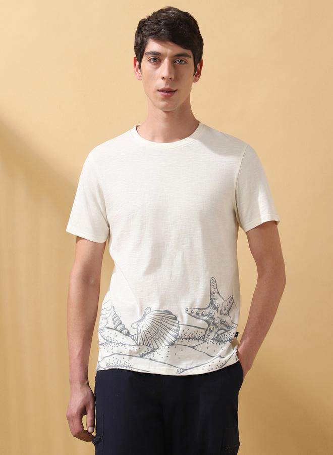 Dennis Lingo Men's Marshmallow 100% Cotton Printed Regular Fit T-Shirt  - Image 3
