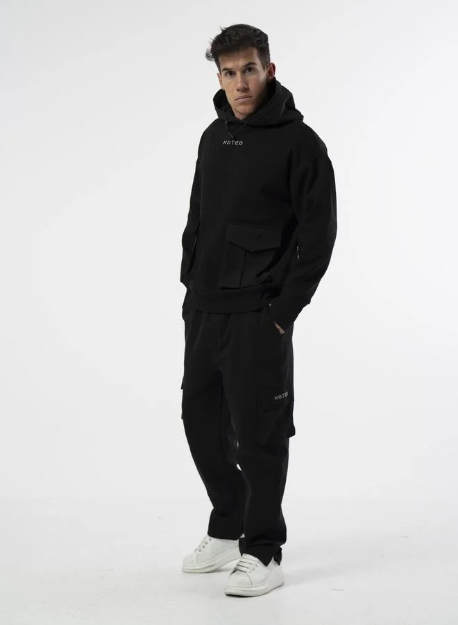 Take Two Black Black Relaxed Fit Cargo Pants By Noted for Men | Best Price UAE