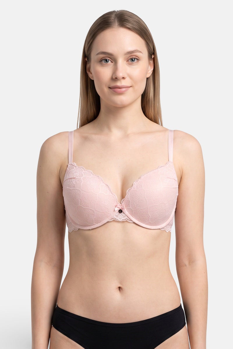 Nanette lepore Women 2 Pack Textured Padded Underwired Push Up Bra, Multicolor - Image 1
