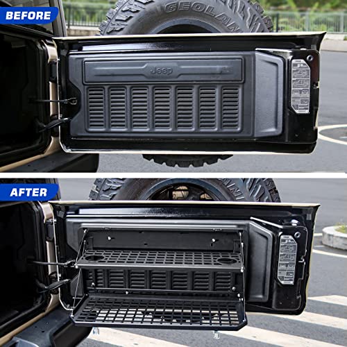 EOIS Tailgate Table Rear Foldable Cargo Shelf Aluminum Alloy Storage Shelf MOLLE Panel for Jeep Wrangler JK JKU JL JLU - Image 2
