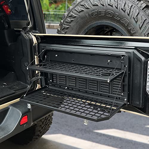EOIS Tailgate Table Rear Foldable Cargo Shelf Aluminum Alloy Storage Shelf MOLLE Panel for Jeep Wrangler JK JKU JL JLU - Image 4