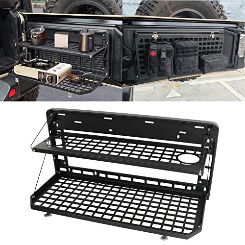 EOIS Tailgate Table Rear Foldable Cargo Shelf Aluminum Alloy Storage Shelf MOLLE Panel for Jeep Wrangler JK JKU JL JLU - Image 1