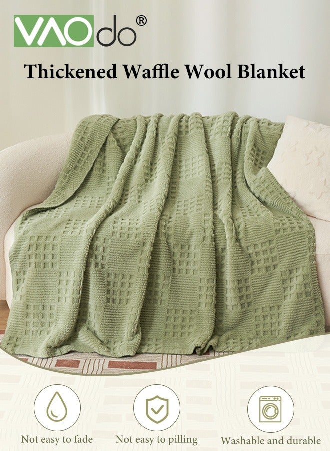 فاو دو بطانية وافل ناعمة وخفيفة الوزن وجيدة التهوية ومريحة للأريكة والسرير والأريكة بطانية منسوجة فاخرة وجميلة للديكور المنزلي والمكتب 200*230 سم - Image 3