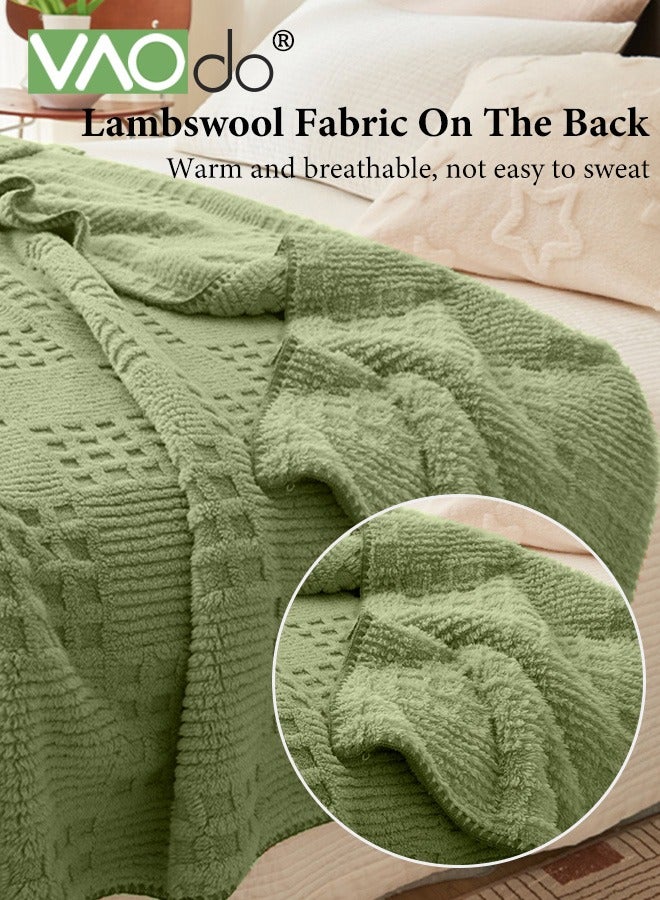 فاو دو بطانية وافل ناعمة وخفيفة الوزن وجيدة التهوية ومريحة للأريكة والسرير والأريكة بطانية منسوجة فاخرة وجميلة للديكور المنزلي والمكتب 200*230 سم - Image 4