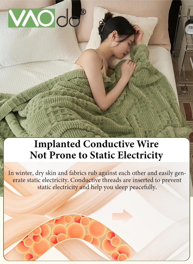 فاو دو بطانية وافل ناعمة وخفيفة الوزن وجيدة التهوية ومريحة للأريكة والسرير والأريكة بطانية منسوجة فاخرة وجميلة للديكور المنزلي والمكتب 200*230 سم - Image 5