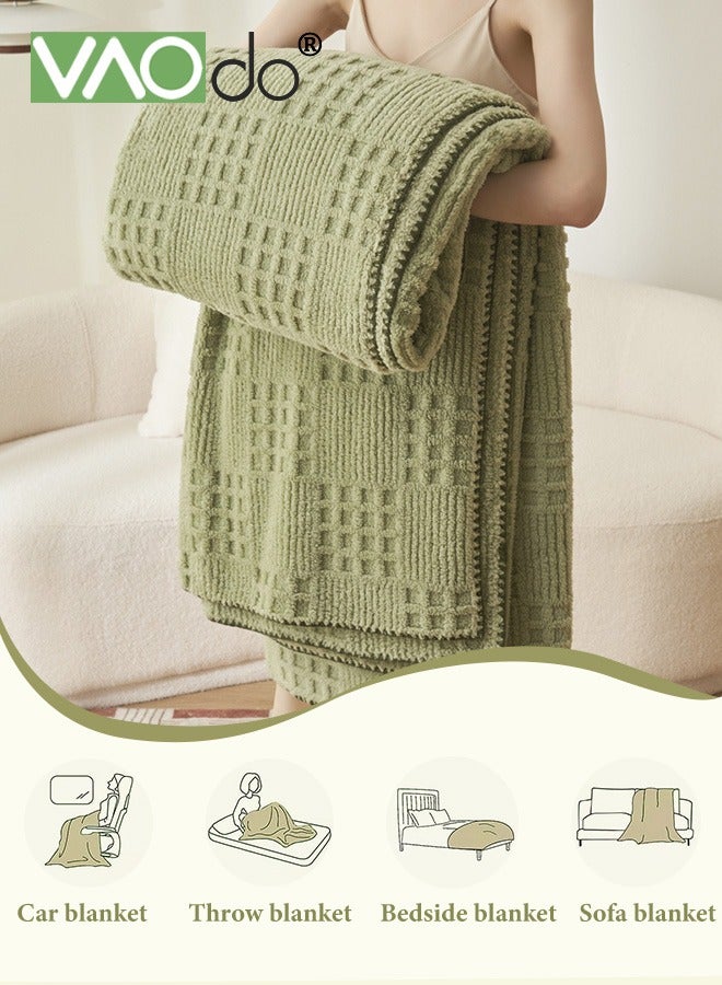 فاو دو بطانية وافل ناعمة وخفيفة الوزن وجيدة التهوية ومريحة للأريكة والسرير والأريكة بطانية منسوجة فاخرة وجميلة للديكور المنزلي والمكتب 200*230 سم - Image 2