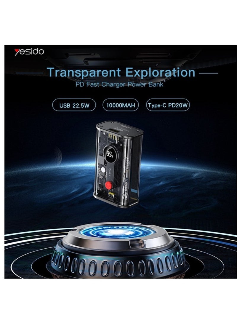 YESIDO: Power Bank 10000mAh Black YP35 - Image 3