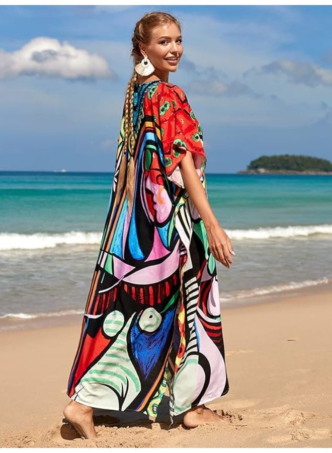 SHOWDAY Womens Swimsuit Cover-ups Summer Crochet Bathing Suit Bikini Cover Up Sleeveless Beachwear Tunic Tops Cash Mayo for Women Long Beach Dress Floral Lace - Image 3