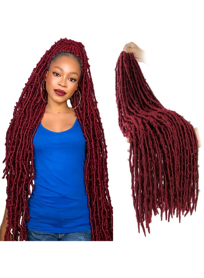 BOHOBABE 30 Inch Light Weight Butterfly Locs Crochet Hair 6 Packs Long Burgundy Distressed Butterfly Faux Locs Crochet Hair118 - Image 2
