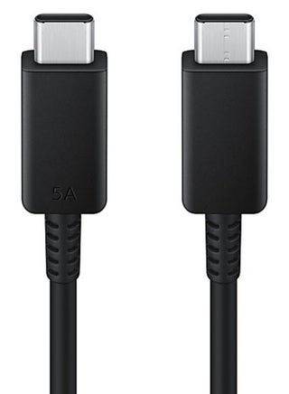 محول طاقة مزدوج 50 واط مع كابل USB-C 5A بطول 1.8 متر لشحن سريع بمدخلين للأجهزة المتعددة - أسود - view 2