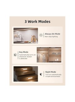 EZVALO EZVALO Under Cabinet Lights, 62 LED Rechargeable Battery Operated Motion Sensor Light Indoor 3 Color Temps, Wireless Closet Lights Under Counter Lights for Kitchen 6 Pack  - Image 4