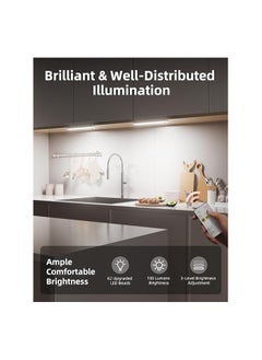 EZVALO EZVALO Under Cabinet Lights, 62 LED Rechargeable Battery Operated Motion Sensor Light Indoor 3 Color Temps, Wireless Closet Lights Under Counter Lights for Kitchen 6 Pack  - Image 5