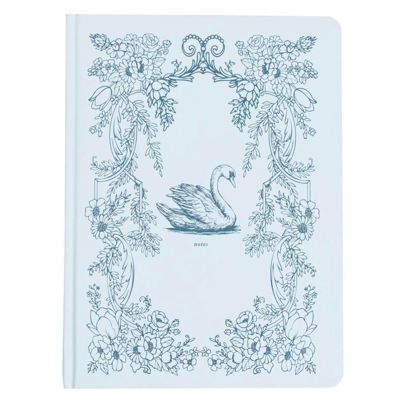 Pearhead Hardcover Journal Notebook 6x8 â€“ Blue Swan College-Ruled Writing Journal with 200 Lined Pages for Notes, Work & Journaling - Image 1