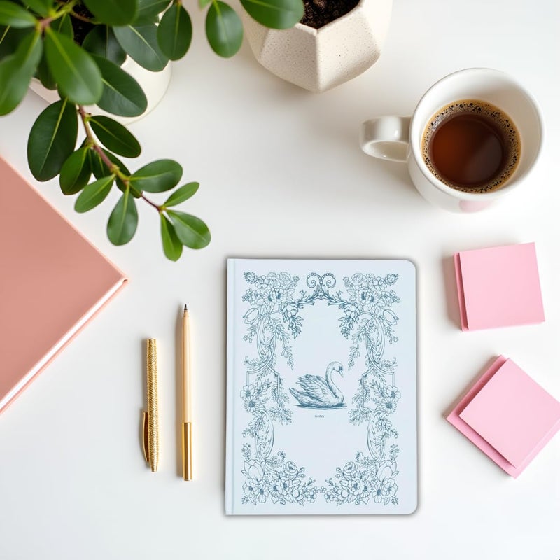 Pearhead Hardcover Journal Notebook 6x8 â€“ Blue Swan College-Ruled Writing Journal with 200 Lined Pages for Notes, Work & Journaling - Image 5