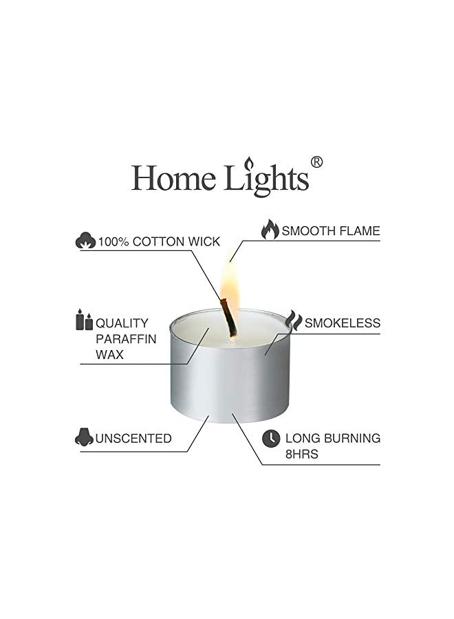 PROMASS شموع الشاي - 8 ساعات من الاحتراق الطويل، عبوات عملاقة 100،200،300 - شموع الشاي الأوروبية البيضاء بدون دخان وغير معطرة لشبات، حفلات الزفاف، عيد الميلاد، الزينة المنزلية - عبوة 100 - Image 3