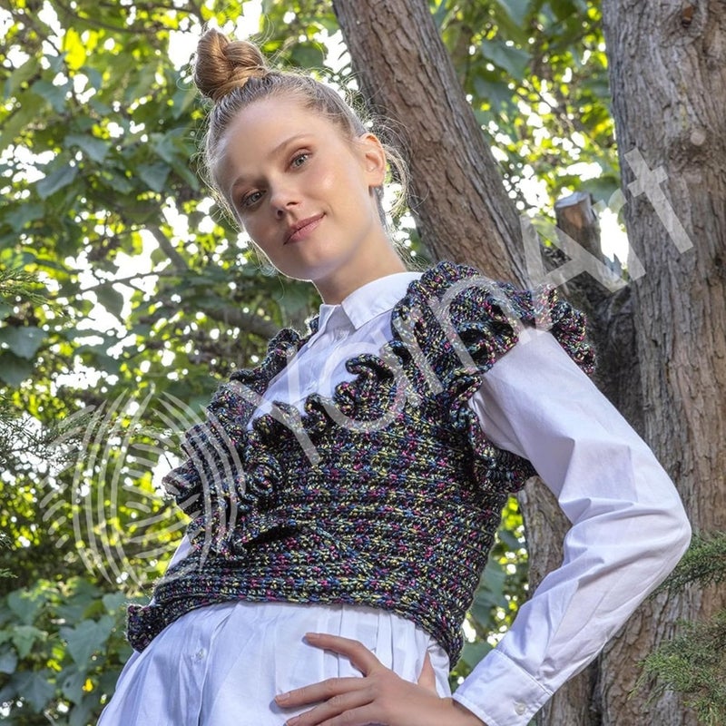 YarnArt 1 كرة من خيط يارن آرت ميلودي المتنوع خيط شينيت لامع بلمسة معدنية للخياطة والكروشيه 100 جرام 35 أونصة 230 متر 251 ياردة 70 بولياميد 21 أكريليك 9 صوف مزيج 901 - Image 5