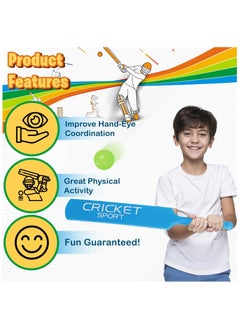 Home Smart Home Smart Cricket Play Set for Kids Lightweight and Durable Beach Plastic Cricket Set Include Bat Ball and stumps for Play  - Image 3