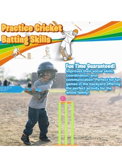 Home Smart Home Smart Cricket Play Set for Kids Lightweight and Durable Beach Plastic Cricket Set Include Bat Ball and stumps for Play  - Image 4