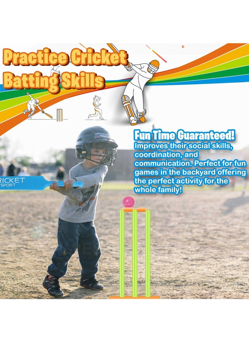 Home Smart Home Smart Cricket Play Set for Kids Lightweight and Durable Beach Plastic Cricket Set Include Bat Ball and stumps for Play  - Image 4