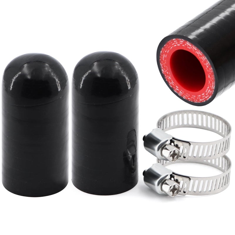 TuoLauthon 2Pcs High Temperature 4Ply Reinforced Silicone Hose Cap ID 58 Inch16mm Hose End Plug for Turbo Bypass ValveThrottle Body Water PortHeater CoreCoolant Heater Bypass Vacuum Water Port - Image 2