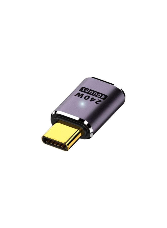 BURAQ 240W USB-C/Type-C Female to USB-C/Type-C Male 40Gbps Straight Adapter with Light - Image 1