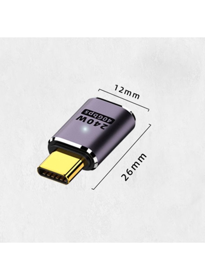 BURAQ 240W USB-C/Type-C Female to USB-C/Type-C Male 40Gbps Straight Adapter with Light - Image 2