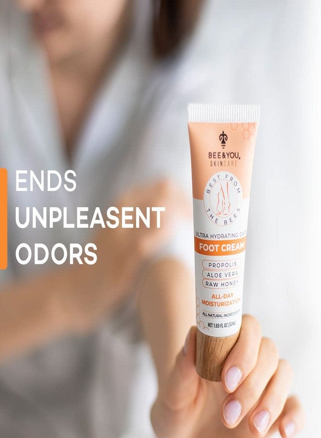 BEE & YOU BEE and YOU 100% Natural, Foot Cream Moisturizer for Dry Cracked Feet, Propolis Extract, Aloe Vera, Raw Honey, Shea Butter, Coconut Oil, Vitamin B5, Zinc, 1.69 fl oz - Image 2