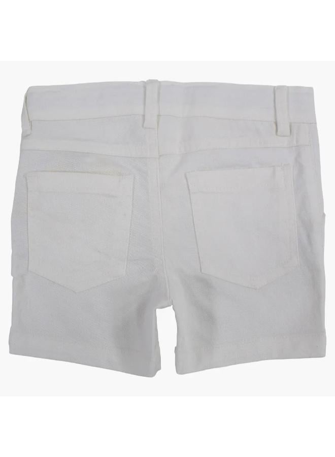 Baby Boys Gabardine Shorts – Off-White - Image 2