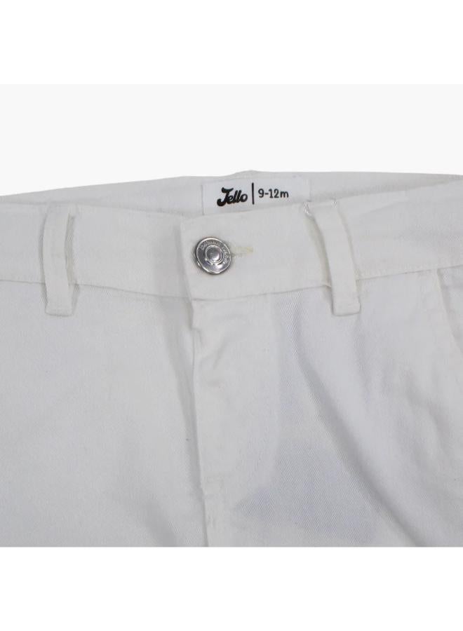 Baby Boys Gabardine Shorts – Off-White - Image 3