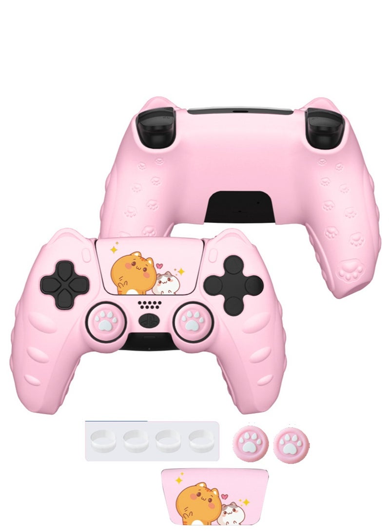 Sony 5 White Cat Paw PS5 Controller Skin Anti-Slip Silicone Skin Protective Cover Case for Playstation 5 DualSense Wireless Controller with Thumb Grip Caps（Cat Claw Shape）  - Image 1