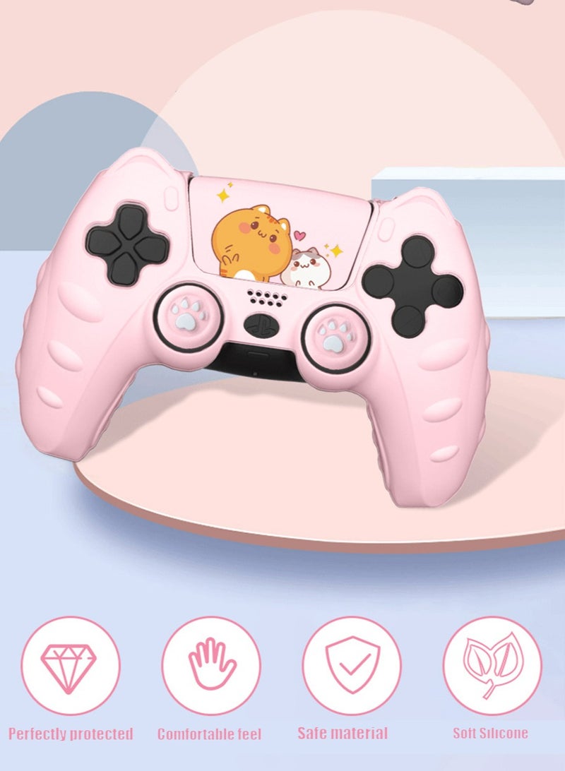 Sony 5 White Cat Paw PS5 Controller Skin Anti-Slip Silicone Skin Protective Cover Case for Playstation 5 DualSense Wireless Controller with Thumb Grip Caps（Cat Claw Shape）  - Image 3