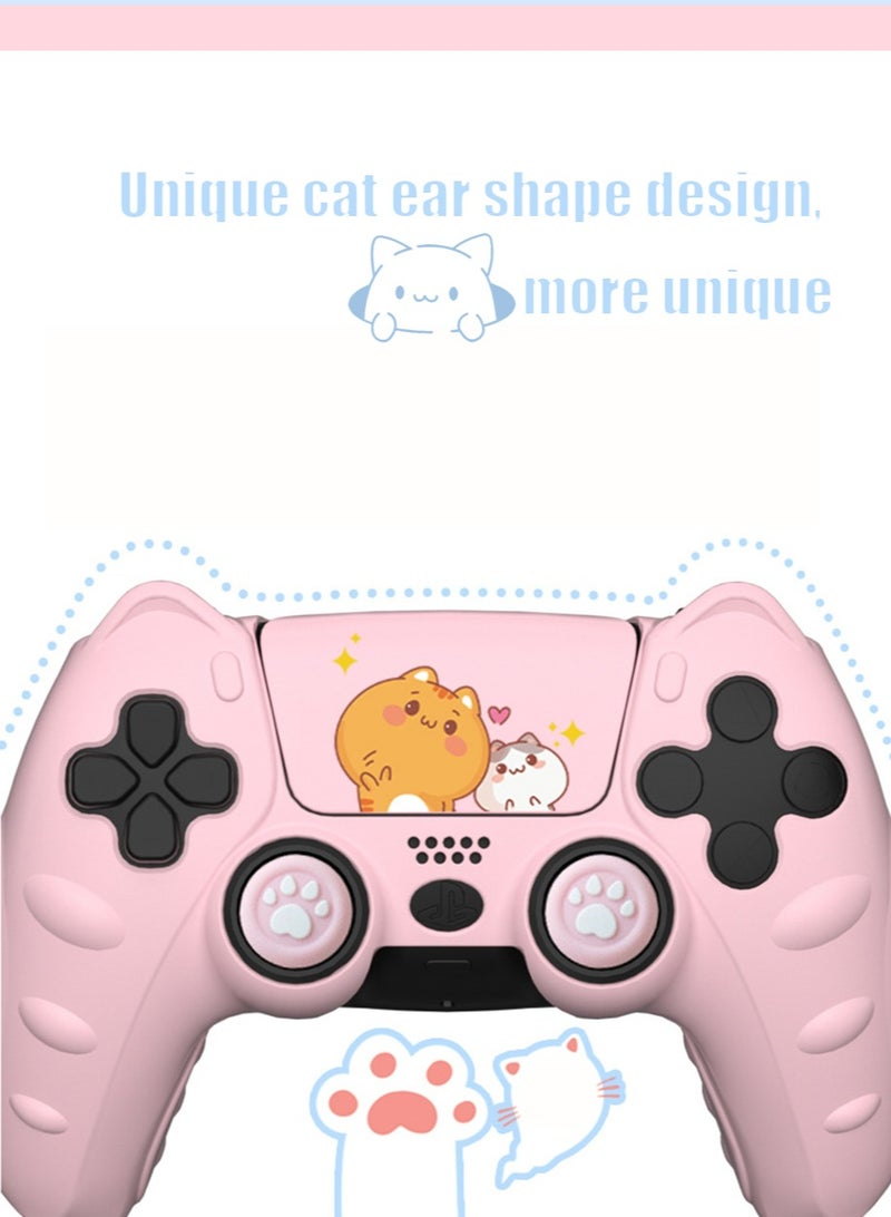 Sony 5 White Cat Paw PS5 Controller Skin Anti-Slip Silicone Skin Protective Cover Case for Playstation 5 DualSense Wireless Controller with Thumb Grip Caps（Cat Claw Shape）  - Image 2