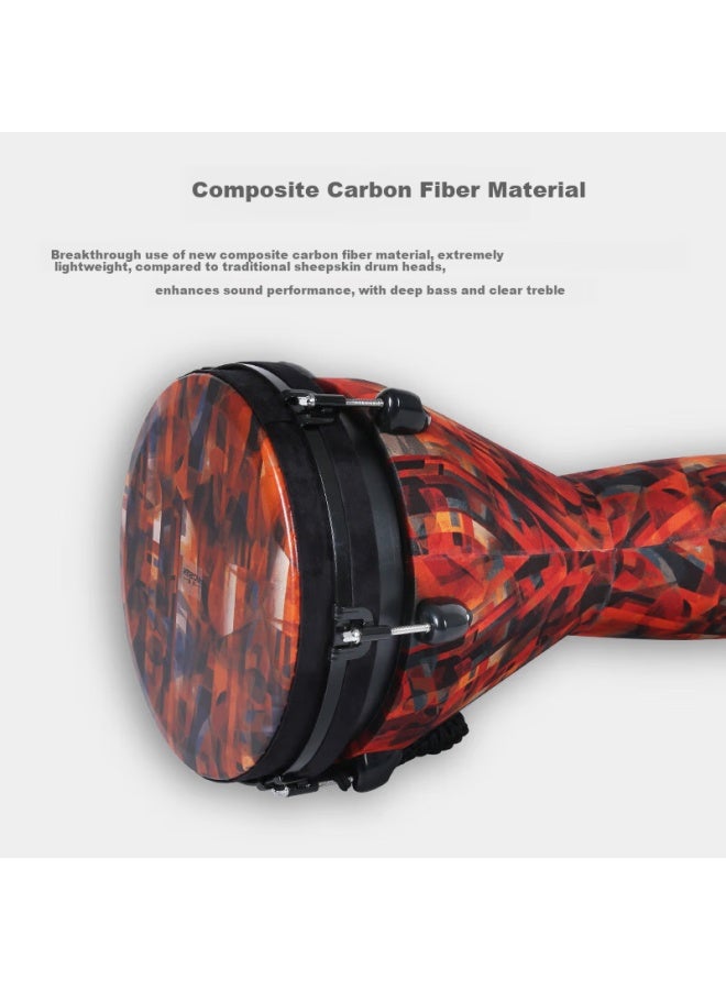 Mosen 12-inch Professional African Drum, Carbon Fiber Material Lijiang Hand Drum, Tunable And Stylish, Pursuit Of Love - Image 4