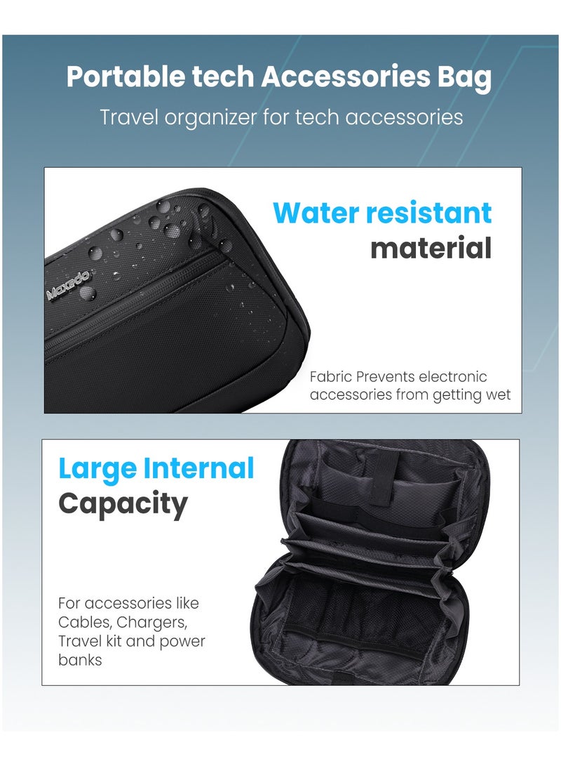 Moxedo Portable Tech Accessories Bag Travel Organizer for Electronic Accessories with 10,000 mAh Power Bank, 35W Travel GaN Adapter, Charging Travel Kit and 2 Charging Cable - Image 5