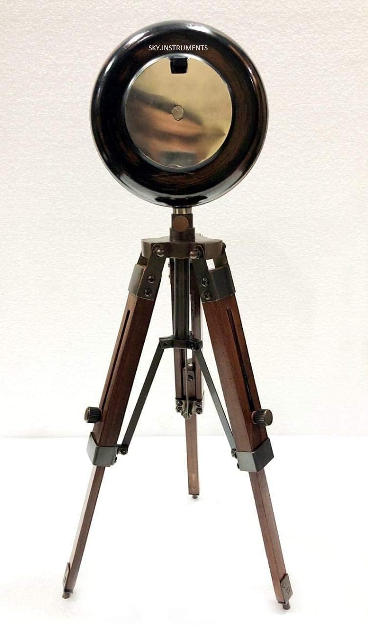 MS ALFA Enterprises Vintage Antique Wooden Roman Number Clock with Tripod Stand Grandfathers Clock on Tripod Home Decor Brown - Image 4