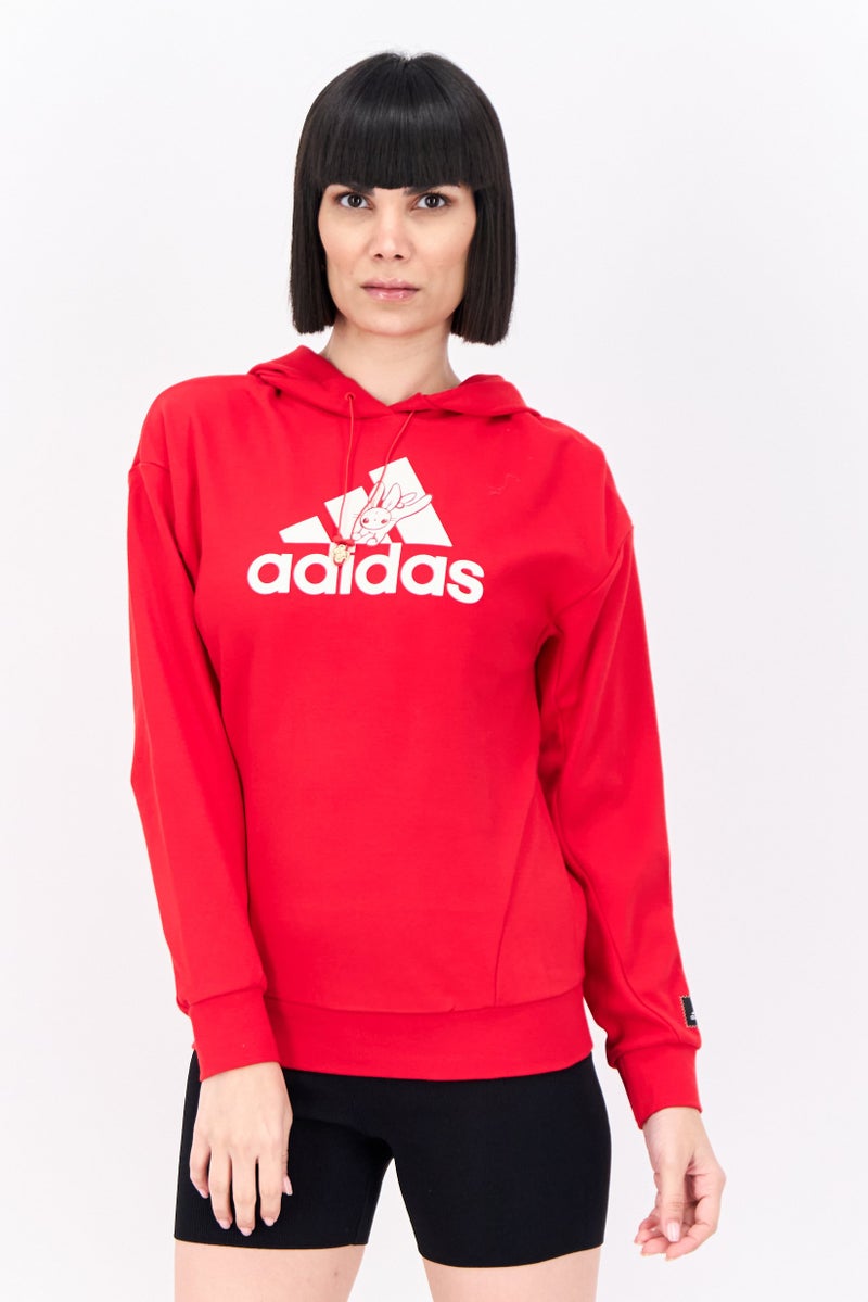 Adidas Women Sportswear Fit Long Sleeve Outdoor Sweatshirt, Red  - Image 1