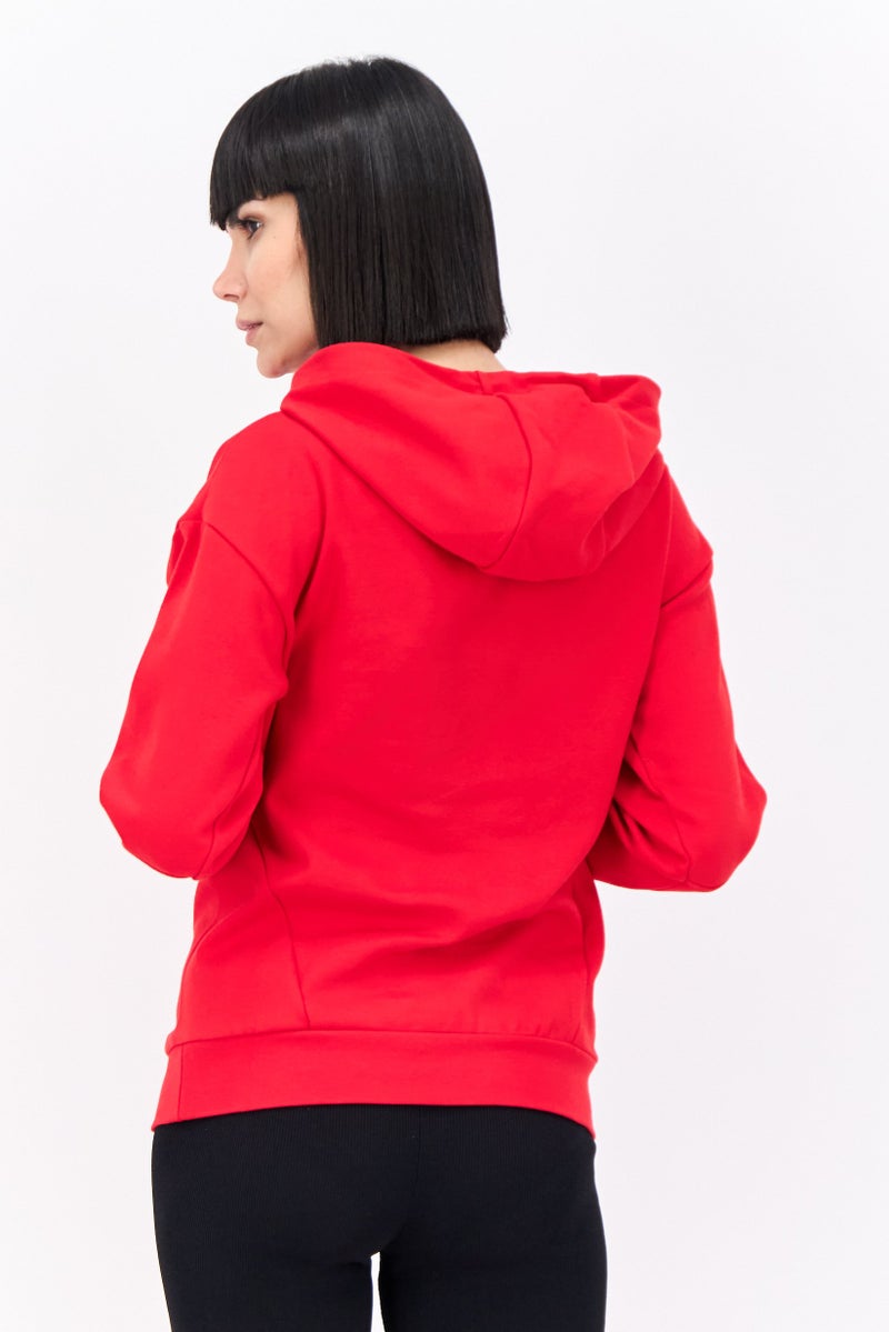 Adidas Women Sportswear Fit Long Sleeve Outdoor Sweatshirt, Red  - Image 3