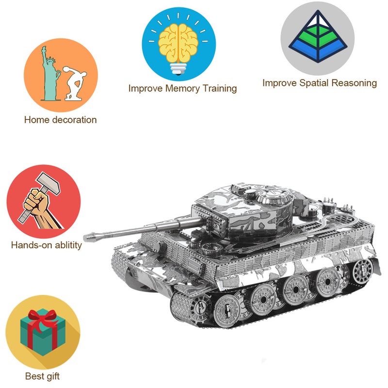 Tank Diy Handmade 3D Metal Puzzle Adult Stereo Model Assembled Assembled Educational Toys High - Image 3