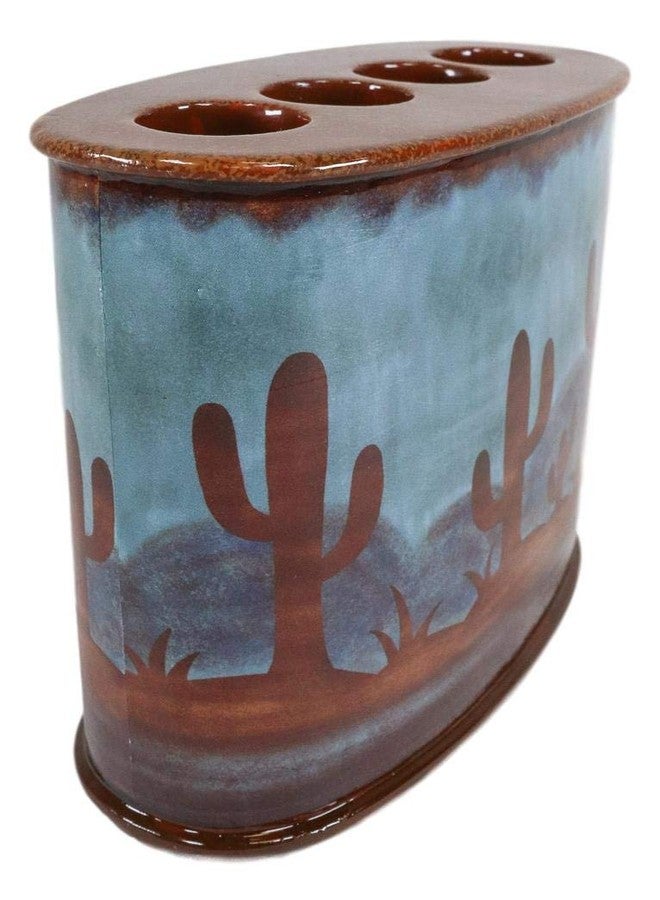 Ebros Gift Ebros Rustic Southwestern Desert Cactus Arizona Wilderness Bathroom Accent Resin Figurine Accessories Western Country Cabin Lodge Decorative (Toothbrush and Toothpaste Holder) - Image 3